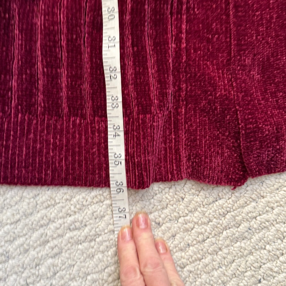 Matty M Burgundy Red Chenille Boyfreind Long Cardigan - Picture 7 of 9